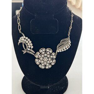 Vtg Allison Reed Signed Clear Rhinestones Necklace Victorian Style 16” Choker